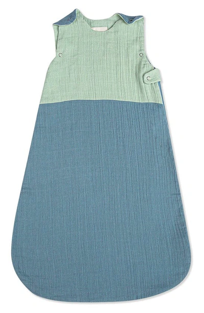 Crane Baby Cotton Wearable Blanket In Blue