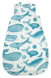 Crane Baby Cotton Wearable Blanket In Blue White