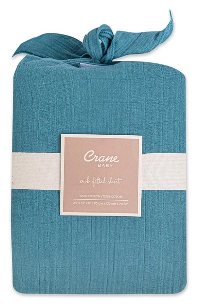 Crane Baby Fitted Crib Sheet In Blue