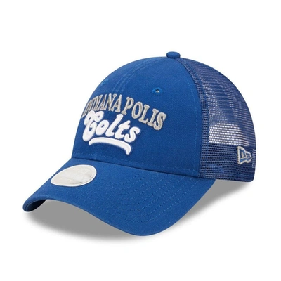 New Era Royal Indianapolis Colts Team Trucker 9forty Snapback Hat