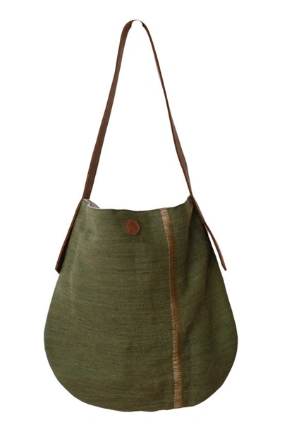 Will And Atlas Archer Jute Canvas Tote In Green