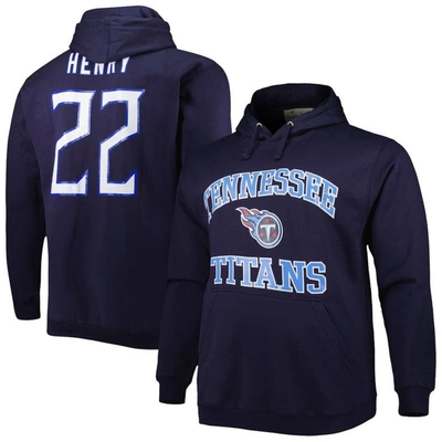 Profile Fanatics Branded Derrick Henry Navy Tennessee Titans Big & Tall Fleece Name & Number Pullover Hoodie