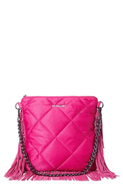 Mz Wallace Madison Fringe Quilted Crossbody Bag In Bright Pink