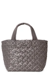 Mz Wallace Small Metro Deluxe Tote In Magnet Sequin/gunmetal