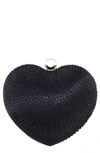 Nina Crystal Embellished Minaudière In Black