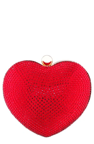 Nina Crystal Embellished Minaudière In Red Rouge