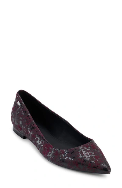 Dkny Vien Pointed Toe Ballet Flat In Bordeaux