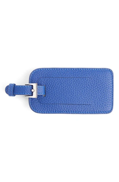 Royce New York Personalized Leather Luggage Tag In Blue