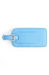Royce New York Personalized Leather Luggage Tag In Light Blue - Gold Foil