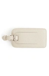 Royce New York Personalized Leather Luggage Tag In Taupe - Silver Foil
