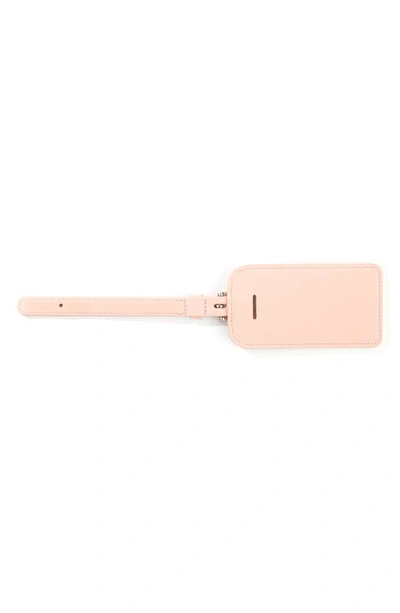 Royce New York Personalized Leather Luggage Tag In Light Pink- Silver Foil