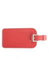 Royce New York Personalized Leather Luggage Tag In Red- Deboss