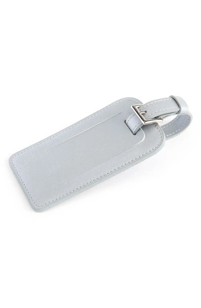 Royce New York Personalized Leather Luggage Tag In Silverold Foil