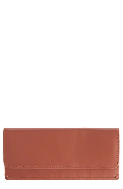 Royce New York Personalized Rfid Blocking Leather Clutch Wallet In Tan - Deboss