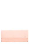 Royce New York Personalized Rfid Blocking Leather Clutch Wallet In Light Pink - Deboss