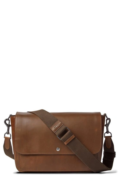 Shinola Canfield Relaxed Leather Messenger Bag In Medium Brown