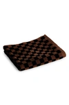 Baina Josephine Organic Cotton Hand Towel In Tabac And Noir