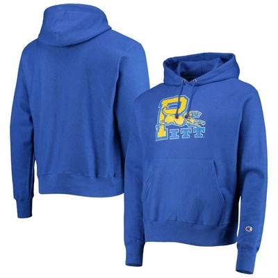 Champion Royal Pitt Panthers Vault Logo Reverse Weave Pullover Hoodie