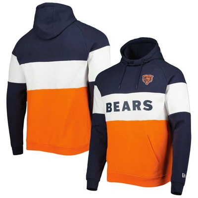 New Era Orange Chicago Bears Colorblock Current Pullover Hoodie