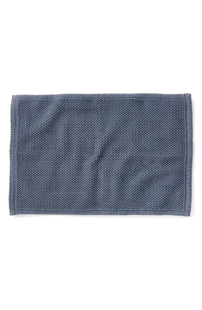 Coyuchi Pebbled Organic Cotton Bath Mat In French Blue