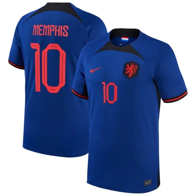 Nike Netherlands National Team 2022/23 Stadium Away (memphis Depay)  Men's Dri-fit Soccer Jersey In Blue