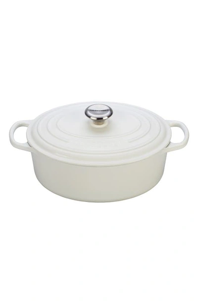 Le Creuset 5 Quart Enameled Cast Iron Oval Dutch Oven In White