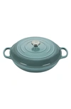 Le Creuset Signature 5 Quart Enameled Cast Iron Braiser In Sea Salt