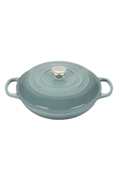 Le Creuset Signature 3.5-quart Enameled Cast Iron Braiser In Sea Salt