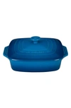 Le Creuset 2 3/4 Quart Covered Square Stoneware Casserole In Marseille