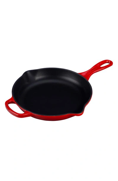 Le Creuset Signature Handle 9 Inch Enamel Cast Iron Skillet In Cherry