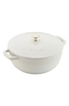 Staub 3.75-quart Enameled Cast Iron French Oven In Matte White