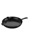 Staub 12-inch Enameled Cast Iron Fry Pan In Matte Black