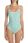 Moncler Logo Print One-piece Swimsuit In New