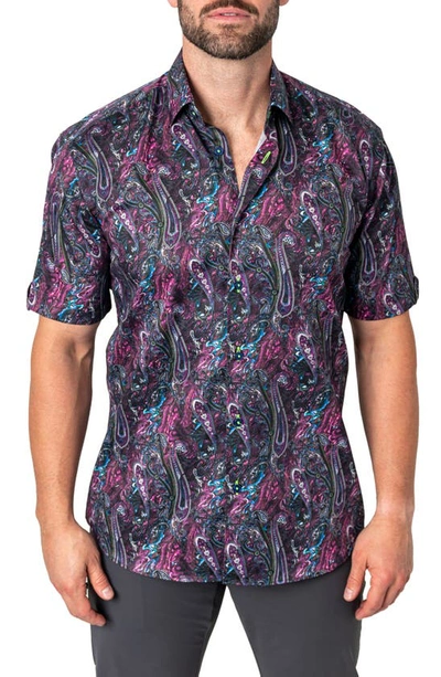 Maceoo Galileo Firestorm Multi Short Sleeve Button-up Shirt