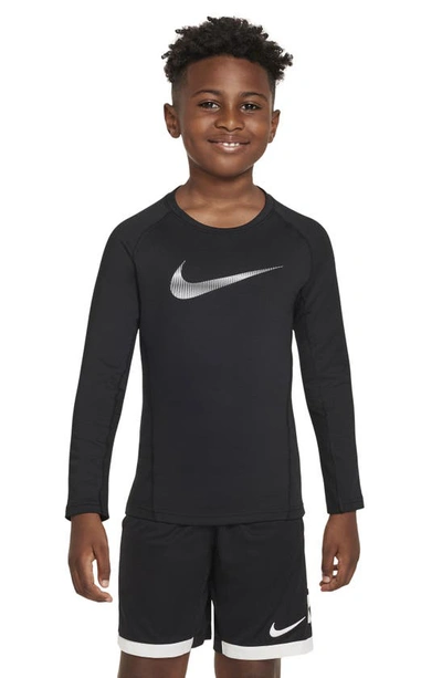 Nike Kids' Pro Dri-fit Long Sleeve Training T-shirt In Black