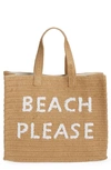 Btb Los Angeles Beach Please Tote Bag In Sand/ White