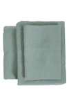Pom Pom At Home Parker Linen Sheet Set In Sage