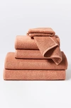 Coyuchi Air Weight® 6-piece Organic Cotton Bath Towel, Hand Towel & Washcloth Set In Dusty Coral