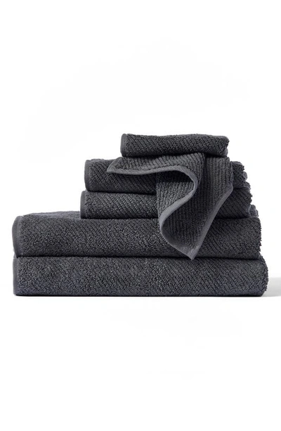 Coyuchi Air Weight® 6-piece Organic Cotton Bath Towel, Hand Towel & Washcloth Set In Shadow