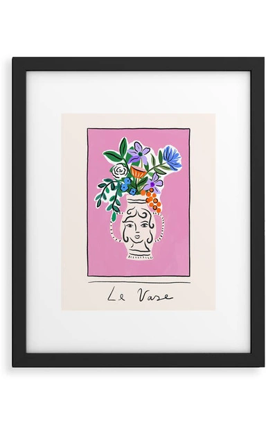 Deny Designs Le Vase Framed Art Print In Cream