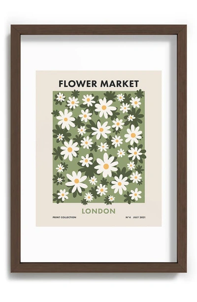 Deny Designs Flower Market London Framed Art Print In Green