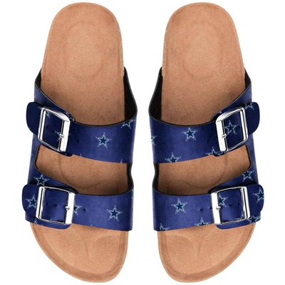 Foco Dallas Cowboys Mini Print Double Buckle Sandal In Navy