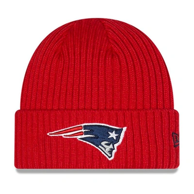 New Era Kids' Youth  Red New England Patriots Core Classic Cuffed Knit Hat