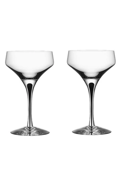 Orrefors Set Of 2 Metropol Coupe Glasses In Clear