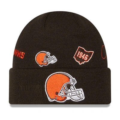 New Era Kids' Youth   Brown Cleveland Browns Identity Cuffed Knit Hat