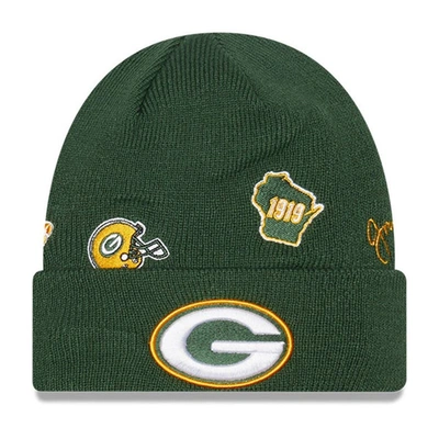 New Era Kids' Youth   Green Green Bay Packers Identity Cuffed Knit Hat