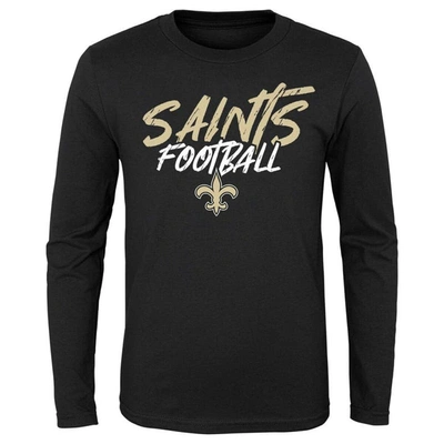 Outerstuff Kids' Youth Black New Orleans Saints Wildcat Long Sleeve T-shirt
