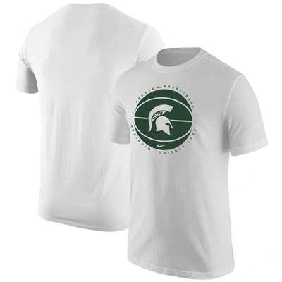 Nike White Michigan State Spartans Basketball Logo T-shirt
