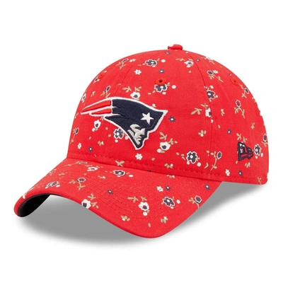 New Era Red New England Patriots  Floral 9twenty Adjustable Hat