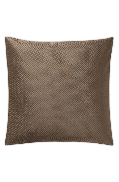 Matouk Basketweave Cotton Sateen Euro Sham In Mocha